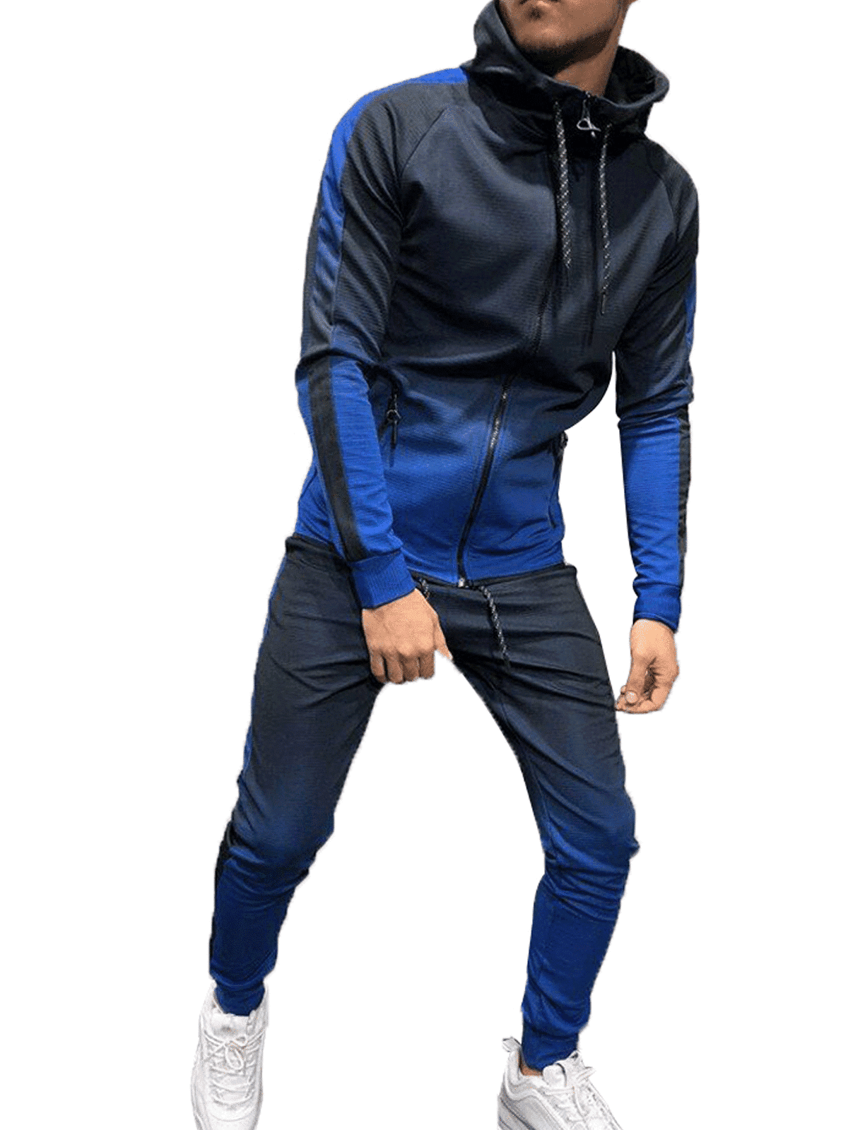 2PCS Men Tracksuit Jogging Top Bottom Sport Sweat Suit Hoodie Trousers Pants Set 2PCS Men Tracksuit Jogging Top Bottom Sport Sweat Suit Hoodie Trousers Pants Set