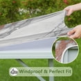 thumbnail image 6 of White Gray Rose Gold Marble Pattern Square Fitted Tablecloth with Elastic Edge,Square Table Cover,Washable Elastic Table Cover for Home Kitchen Party Decor 36"x36", 6 of 6