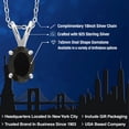 thumbnail image 2 of Gem Stone King 0.70 Ct Oval Black Onyx 925 Sterling Silver Pendant with Chain, 2 of 6