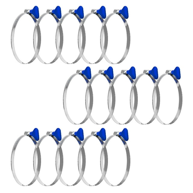 Abrazadera de manguera POWERTEC 70120-P3 de acero inoxidable de 10 cm, paquete de 15