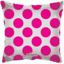 18" Hot Pink CIRCLES SQUARE Shaped Balloon • Party Supplies Decorations Foil Mylar Balloon