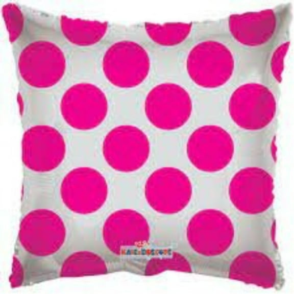18" Hot Pink CIRCLES SQUARE Shaped Balloon • Party Supplies Decorations Foil Mylar Balloon