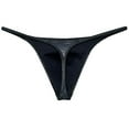 thumbnail image 2 of Botmois Men Gloss G-string Thong Underwear Elastic Sex Swim Tangas Classics Pouch T-back Dazzle Black L, 2 of 3