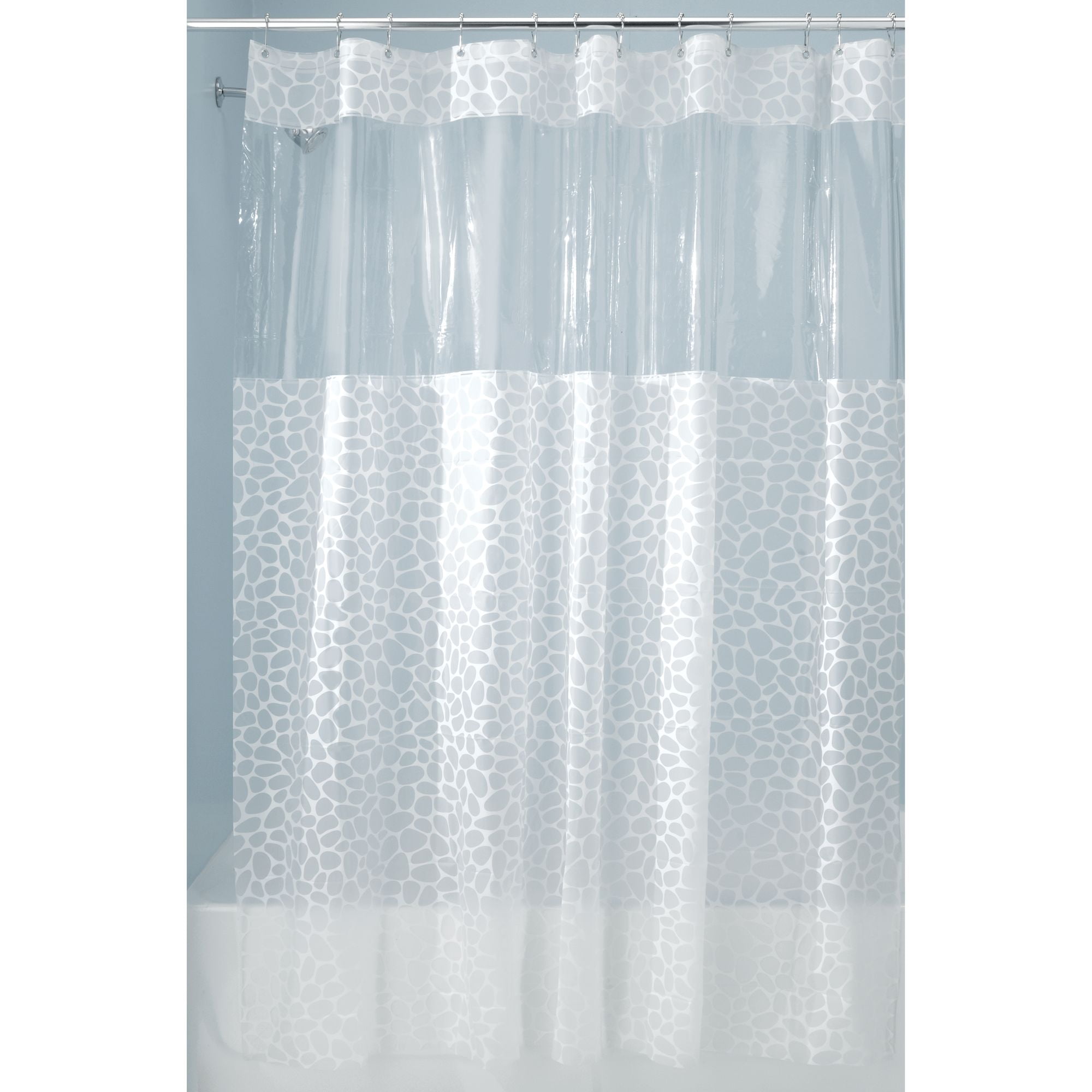 InterDesign Pebblz View PEVA Shower Curtain, Long, 72" x ...