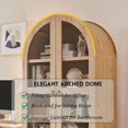 thumbnail image 5 of Arch Bookshelf with Storage Set of 2, Tall Bookcase with Glass Doors & Drawers, 5 of 7