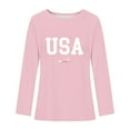 thumbnail image 3 of Jinhomg Women's Dressy Casual Blouse Trendy Long Sleeve Letter Printed Tee Shirts Oversized Comfy Drop Shoulder Tops Fall Lightweight Loose Going Out Wear Pink XL, 3 of 4