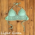 thumbnail image 5 of XINXIAOO Women's Crochet Bikini Top V-Neck Lace Up Spaghetti Strap Hollow Out High Waist Summer Beach Swimwear Separate, 5 of 6