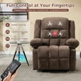 thumbnail image 5 of Ebello Fabric Manual Recliner with Massage & Heat, Recliner Chair with Cup Holders and Side Pockets for Home Theater , Brown Linen(CR0424-C1063), 5 of 10