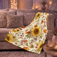 thumbnail image 6 of Sunflower Field Autumn Leaves Botanical, Cozy Botanical Garden Scene, Warm Flannel Blanket for Sunroom and Reading Nook, Garden Lovers Thanksgiving Gift, Botanical Home Decor, 6 of 9