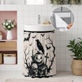 thumbnail image 4 of Halloween Cabinet Curtains 28"W x 35L, Farmhouse Skulls Pumpkins Crow Bats Spooky Rustic Under Sink Skirt for Bathroom Vanity Kitchen Self Adhesive, Dust-Proof Privacy Curtain for Closet Shelves, 4 of 9