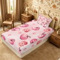 thumbnail image 2 of Erosebridal Pumpkin Floral Twin Fitted Sheet 2 Pieces,Cute Fall Bedding,Pink,1 Fitted Sheet and 1 Pillowcase, 2 of 4