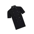 thumbnail image 1 of Unisex Chef Coat Jacket Catering Back Kitchen Clothes Kitchen Short Sleeve Chef Wear XL Black, 1 of 9
