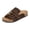 Brown, variant on Cork Footbed Flat Sandals for Women Open Toe Leopard Print Slip on Loafers Fashion Suede Beaded Tassle Handmade Slides Brown Size 8.5
