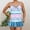 Blue, variant on Qingpeng Plus Size Two Piece Tankini Swimsuits for Women Stripe Printed Top and High Waisted Dress Bathing Suit Modest Swimwear