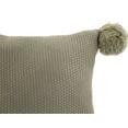 thumbnail image 2 of Chunky Knit Pom Pom Design Solid Color Decorative Throw Pillow - 2 Colors (Brown, 16"x16" Pillow Case+Insert), 2 of 3