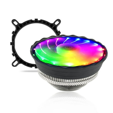Low-Profile CPU Cooler, EEEkit CPU Fan 120mm with 5 Color LED, 2000± 10% RPM Fan Speed, All-Round Cooling for Computer PC Case, Intel, AMD (Best Low Profile Cpu Cooler 2019)