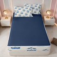 thumbnail image 4 of Erosebridal Cherry Zipper Queen Comforter Set with Fitted Sheet and 2 Pillowcases Sky Zipper Bedding Set, Sky Cherry, Navy Reversible, 4 of 7