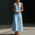 thumbnail image 6 of Noric Women's Printed Boho Floral Maxi Dress Sleeveless V-Neck Cami Style Casual Summer & Beach Wear Maxi Dress, 6 of 8