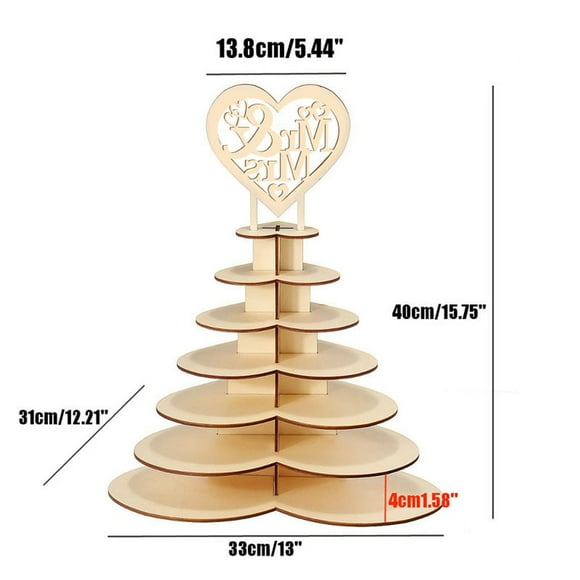 SXcggal One decoration frame Wedding Display -shaped Chocolate Wooden ArtsCrafts & Sewing Multifunctional Artistic Beautiful Desktop Decoration