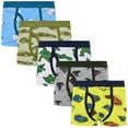 thumbnail image 3 of WIBACKER 2-12Y Boys Cotton Underwear 5 Pack Cartoon Color Ramdon Toddler Little Kid Boxer Dinosaur Underpants, 3 of 11