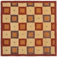 thumbnail image 2 of Safavieh  Handmade Checkers Beige/ Rust Wool Rug (4' x 6'), 2 of 5