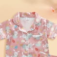 thumbnail image 4 of Zshosam Kids Pajamas Girls Girls' Pajama Set - 2 Piece Silky Soft Satin Button Down Sleep Shirt and Pajama Shorts Size 18 24 Months,(Red 18-24 Months), 4 of 5