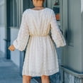 thumbnail image 1 of Vestido De Manga Larga Para Mujer, Cuello En V Vestido De Manga Larga Estilo De Línea Estampado De Puntos Elegante Puño Elástico Para Club Para Vacaciones Para Dama ANGGREK  Otros, 1 of 6