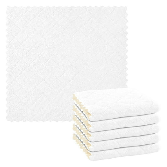 Ryvnso White Kitchen Towels Dish Clothes for Drying Dishes Cleaning Absorbent Set of 6