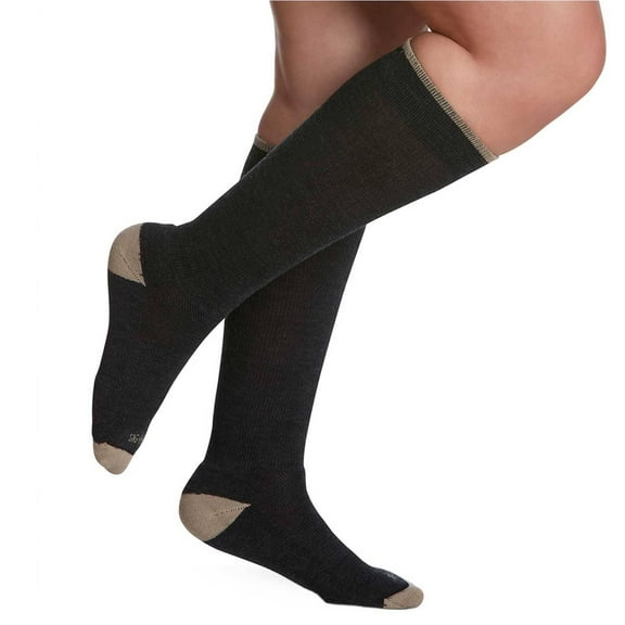 Sigvaris Well Being 421 Merino Outdoor Wool 15-20 Knee High Compression Socks Charcoal Xlarge