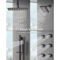 thumbnail image 2 of DOMETOUR Daul Square Rain Shower Head with Handheld Spray & 6 Body Massage Jets, Thermostatic Shower System Bathroom Shower Set, Black, 2 of 9