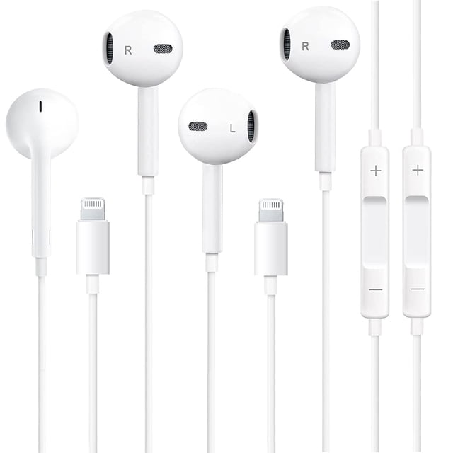 Auriculares VERTEX STYLE para iPhone 14/13/12/11/XR/XS/X, paquete de 2