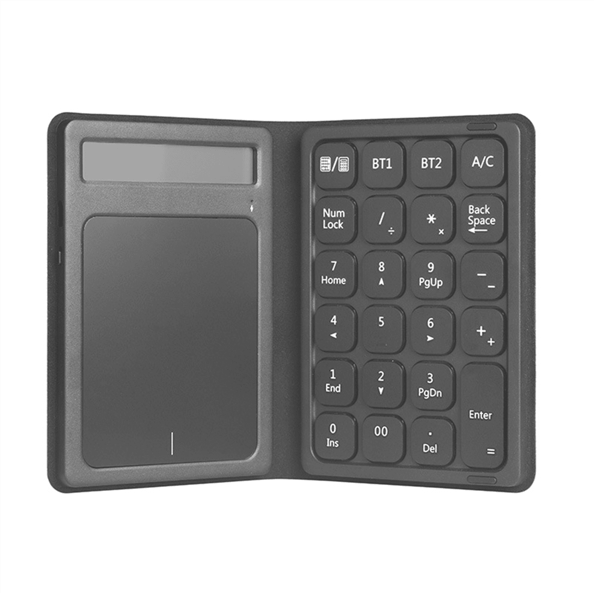 Foldable Bluetooth Numberic Keyboard with Touchpad Portable 3in1 Calculator Wireless Number Keypad for PC Laptop,1 x Bluetooth Numberic Keyboard,Black