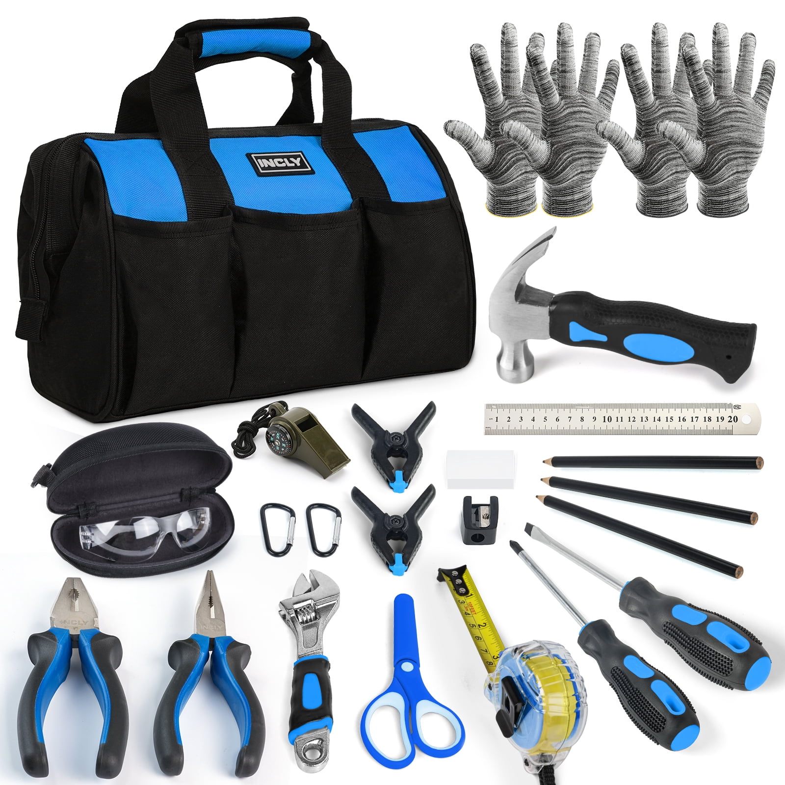 Hoey 105 Piece Tool Kit, Household Tools with Case, Hammer