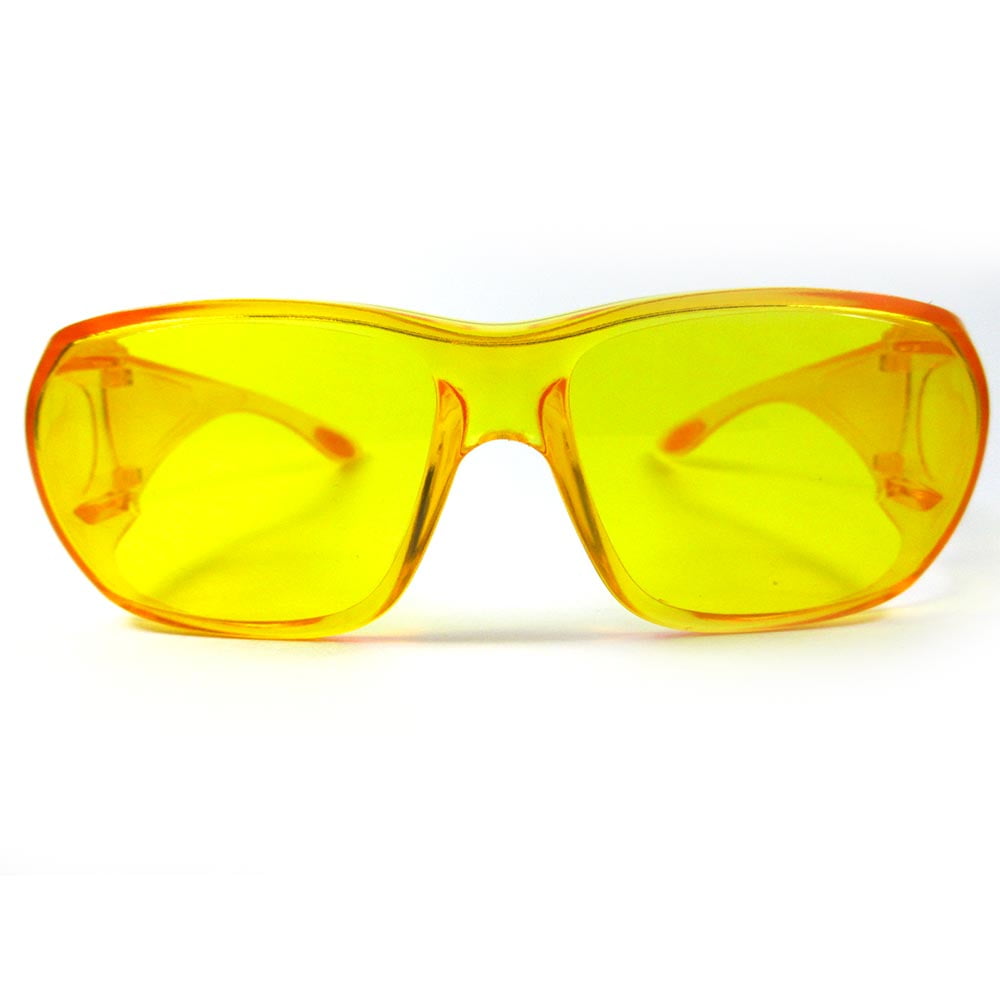 Polycarbonate Clip-on Flip-up Enhancing Driving Glasses Bright Yellow 