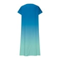 thumbnail image 5 of SMihono Flowy Vacation Dress for Women Summer 2025 Trendy Gradient V Neck Casual Short Sleeve A-Line Beach Maxi Dresses Blue XL, 5 of 5