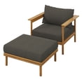 thumbnail image 3 of Modway Wren Ensemble de Fauteuil et Ottoman Mobilier de Patio Extérieur, Gris Foncé, 3 of 8
