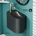 thumbnail image 2 of Terre 18" Solid Surface Oval Wall-Mounted Sink with Left Side Faucet Mount in Matte Black, 2 of 8