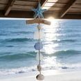 thumbnail image 3 of Handmade Sea Glass and Driftwood Starfish Decor, Coastal Hanging Ornament with Natural Shells for Window and Wall, Nautical Beach Theme Home Art, 3 of 10