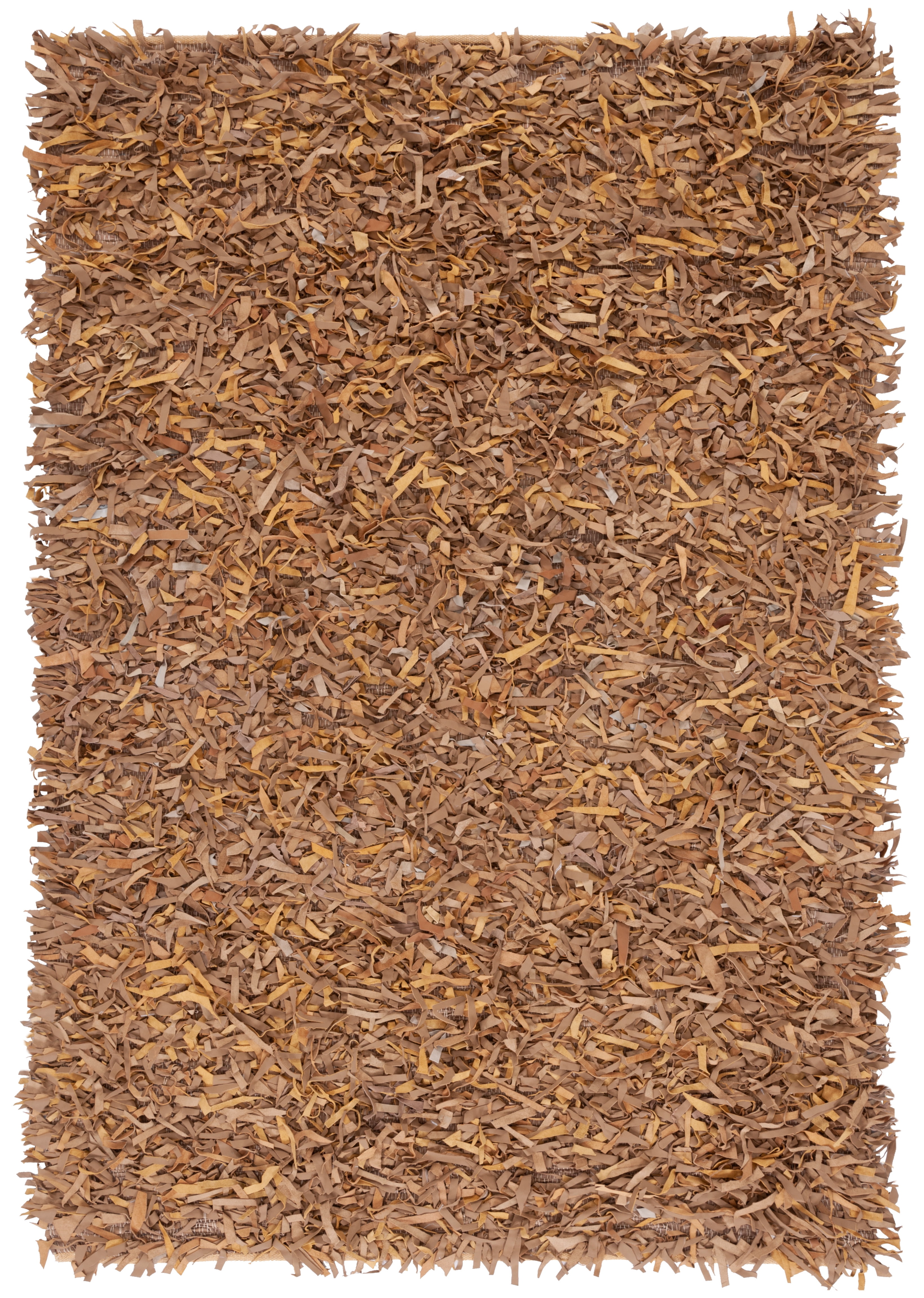 Safavieh Leather Dimitri Solid Shag Area Rug, Light Gold, 5' x 8'
