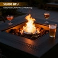 thumbnail image 4 of 2-in-1 Propane Fire Pit Table, Outdoor Table with Fire Pit, 28 Inch 50,000 BTU Auto-Ignition Gas Fire Pit Table with Lid and Lava Rock, Square Fire Table for Yard Patio Garden, 4 of 6