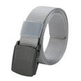 DJLBOOM Belt Nylon Waist Mens Metal Long Belt Check Buckle Canvas Belt