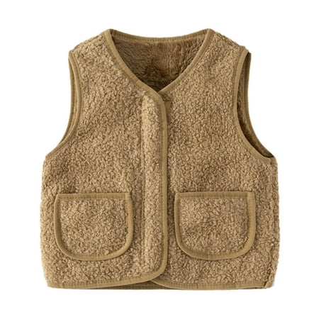

Toddler Baby Fashion Jackets Toddler Children Girls Boys Solid Warm Thick Spring Winter Sleeveless Vest Clothes Coat Zipper For Babys Clothes