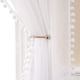thumbnail image 2 of Inicio Cortinas con textura de lino transparente con encaje Cortinas semitransparentes Tela ligera y transpirable Decoración de ventana para dormitorio Sala de estar Comedor 2 paneles yeacher natural, 2 of 7