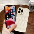 thumbnail image 4 of for iPhone 12 Case, Water Ripple Pattern Curly Wave Frame Soft Phone Case for Women Girls, Cute Curly TPU Protective Case for iPhone 12, White, 4 of 14