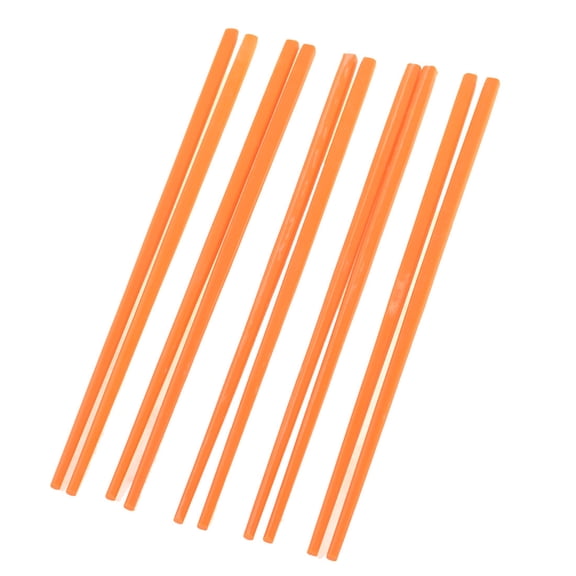 Uxcell 5 Pairs Tableware 8.7' Long Orange Plastic Chopstick Eating Food Tool