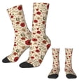 thumbnail image 2 of Bumble Bees Socks Autumn Red Flower Print Stockings Leisure Unisex Soft Breathable Socks P, 2 of 7