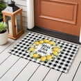 thumbnail image 5 of Rectangle Area Rug 2x3ft, Lemon Fruit Floral Black White Buffalo Non-Slip Non-Shedding Floor Mat, Farmhouse Rustic Theme Washable Sturdy Carpet for Living Room Bedroom Home Decor, 5 of 9