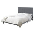 thumbnail image 1 of CorLiving Ellery Adult Queen Fabric Upholstered Bed with Tufted Headboard and Slats, Grey, 1 of 9