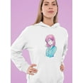 thumbnail image 2 of Manga Schoolgirl Grinning Hoodie Women -Image by Shutterstock, Female x-Large, 2 of 4