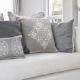 thumbnail image 2 of LR Home Casual Floral Diamond Medallion Throw Pillow with Tufted Border, 2 of 9